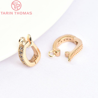 Connecteur de breloques pour bracelet en laiton couleur or 24 carats avec zircon, plusieurs styles, fermoir pour collier, accessoires de bijoux DIY de haute qualité