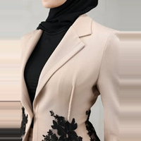 Ensemble Abaya et jupe longue en dentelle noire Loriya, élégant et modeste, pour mariage islamique, soirée, sur mesure pour femmes musulmanes, Dubaï