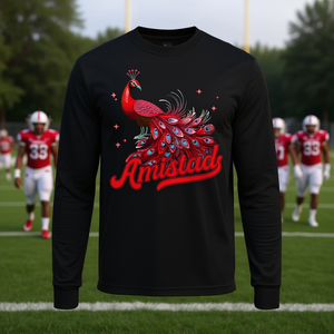 T-shirt a maniche lunghe Amistad Red Peacock, abbigliamento da squadra - Product Image 3