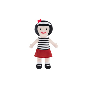 Muñeca de Peluche Personalizada con Top a Rayas y Falda Roja, Adorable Juguete de Peluche para Niñas, Regalo Perfecto para Niñas - Product Image 3