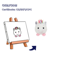 Vente en gros OEM Personnalisé Fait main Peluche sur mesure en forme de licorne avec billes de mousse à mémoire de forme