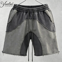 Nouvelle Arrivée Shorts de Sport Personnalisés pour Hommes 100% Coton Effet Délavé Vintage avec Logo Brodé et Patch Imprimé – Shorts Décontractés d'Été pour Hommes