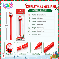 KAIX Schattige Topper OEM Kerst Gelpennen Sets 24 Stuks Gemengde Designs 0.5mm Zwarte Inkt Novelty Gelpennen voor Party Favoren
