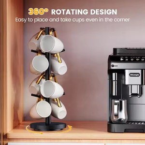 Porte-gobelet en bois de bambou multicouche Support de rangement de bureau rotatif Tasses à café Spot Wholesale <span class=keywords><strong>New</strong></span> <span class=keywords><strong>Design</strong></span> Coffee <span class=keywords><strong>Storage</strong></span> <span class=keywords><strong>Cage</strong></span> - Product Image 4