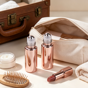 1ml 2ml 3ml 5ml Empty Rose Gold Glass Roll-on <b>Bottles</b> with <b>Dropper</b> Sealing Screen Printed for Essential Oil - Product Image 5
