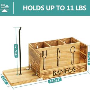 Support à vaisselle double pour comptoir de cuisine, type sur pied, style moderne, 2 niveaux, bois sculpté écologique - Product Image 3