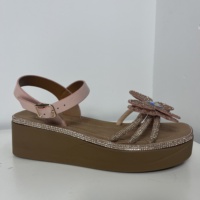 Sandales Papillon en Gros pour Femmes, en Cuir PU avec Strass, à Bride Cheville et Talon Plat, Multicolores, Idéales pour l'Été