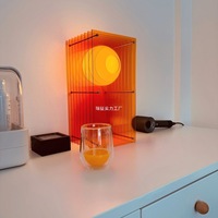 Lampe décorative géométrique en acrylique, lumière LED blanc chaud, pour chambre à coucher, salon, maison d'hôtes, lampe d'ambiance de chevet, lumière de nuit
