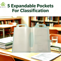 Protège-Emoticon Rotatif Personnalisé, Classeur Accordéon Extensible, Organisateur de Documents Portable en PP pour Rangement de Papiers Étudiant