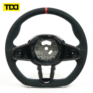 Volant sport en fibre de carbone TDD compatible avec BMW CS avec marqueur central rouge - Product Image 2