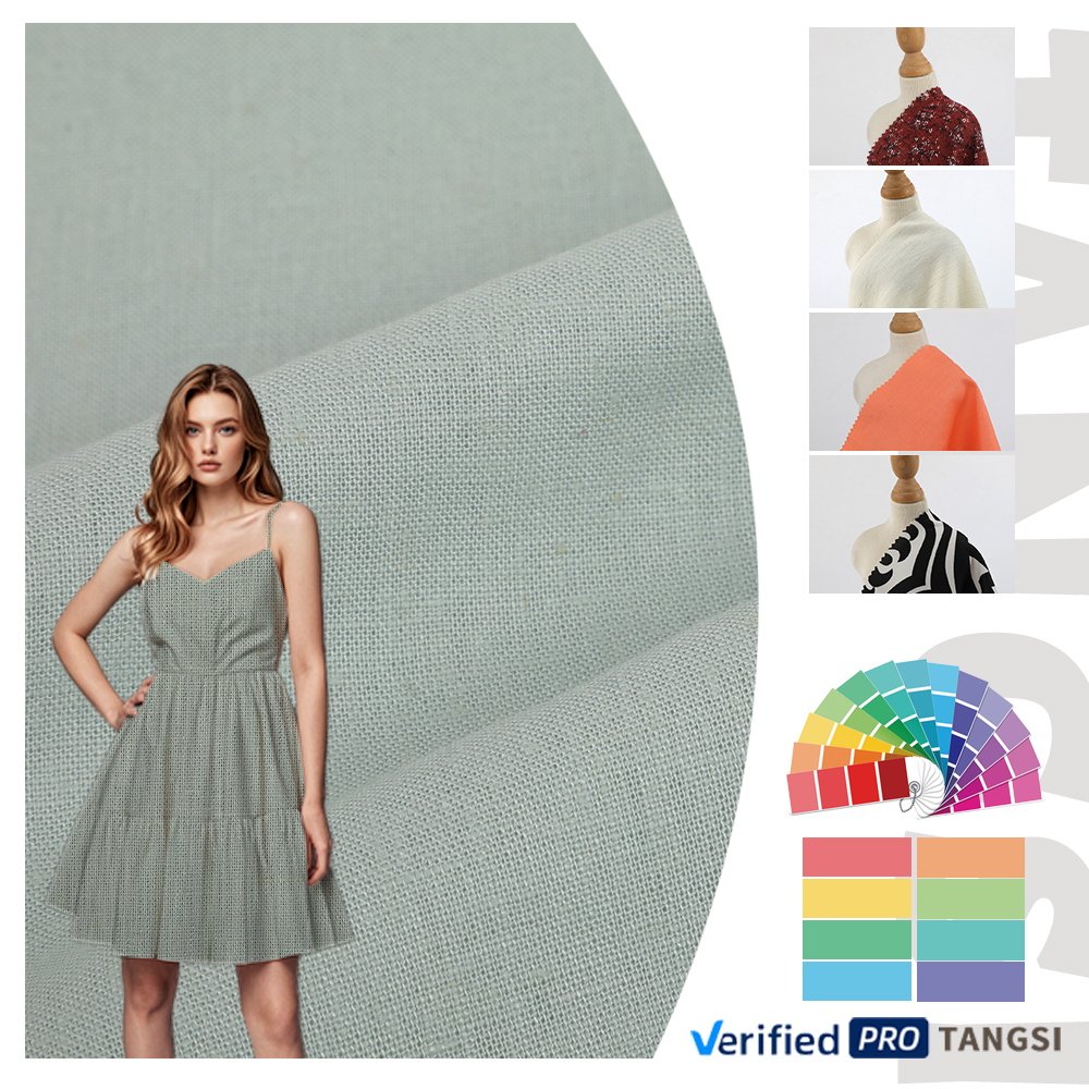 Hot Selling 175gsm Yarn Woven Fabric Eco-Friendly and Organic Fabric for Cloth 30% Linen 70% Viscose Fabric Clothing