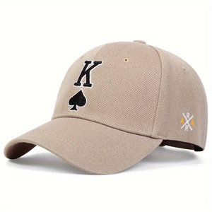 Casquette de baseball Snapback tendance Hip Hop Street avec lettre K, broderie poker, pour le golf, les sports de plein air et les loisirs, style Dad Hat classique - Product Image 5