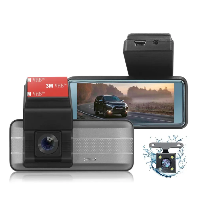 3.16 Inch HD 1080p Car DVR Camera with Night Vision Dual Front and Rear Lens IPS Screen Dashcam