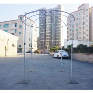 Portable Adjustable Aluminum <b>Backdrop</b> <b>Stand</b> with Silver Pipe and Drape Curtains for Wedding Parties - Product Image 2