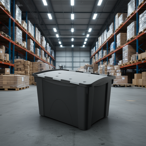 Contenedor Multiusos Ttake de 60 Litros, Caja de Almacenamiento Negra y Gris para Logística y Almacén - Product Image 3