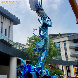 Paslanmaz çelik denizkızı heykel, oceanmirror ayna elektroliz şekil heykel, paslanmaz çelik şekil heykel süs - Product Image 4