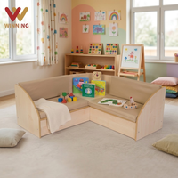 Banc d'angle OEM pour enfants, mobilier de classe pour maternelle et école primaire, canapé de bibliothèque pour enfants, espace d'activités et d'apprentissage