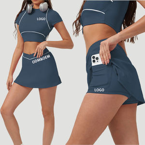 Ensembles de <span class=keywords><strong>tennis</strong></span> et de golf à séchage rapide personnalisés pour femmes, vêtements de pickleball respirants pour l'extérieur, vêtements de sport - Product Image 1