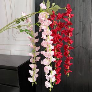 Guirlande florale artificielle Jinxi en soie pour décoration suspendue, guirlandes de mariage, rose, violet, rouge, blanc, bleu, simple - Product Image 2