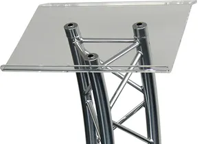 Lectern Plinth Podium Silver Curved Truss With Acrylic Top For Conference