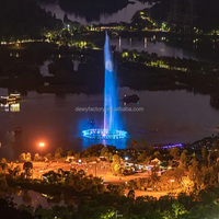 Fontaine musicale extérieure DEWY en acier inoxydable avec synchronisation musicale, mur d'eau pour piscine, idéale pour cour résidentielle, haute qualité, garantie 1 an