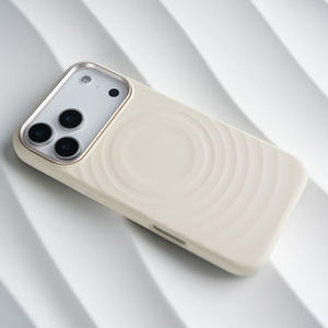 Coque de téléphone en silicone liquide à motif ondulé S038, étui magnétique pour iPhone 15 16 17 Pro Max, Capa De Celular en silicone - Product Image 4