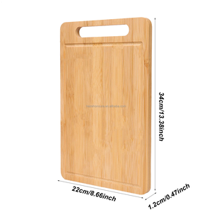 Solid Bamboo Chopping Blocks Natural Wooden <strong>Boards</strong> with Groove Reusable Dishwasher Safe 1cm Thick - Product Image 2