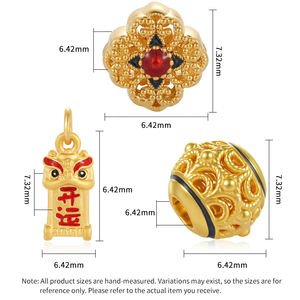 2025 Au999 Real Pure 24K Gold Charm Bracelet Nuevo diseño Joyería fina de gama alta para mujeres Compromiso nupcial Pulseras de boda - Product Image 2