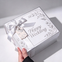 Boîte cadeau de mariage avec ruban, boîte à dragées à ruban, emballage de luxe personnalisé avec logo pour cadeaux de demande en mariage pour demoiselles d'honneur