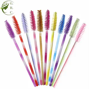 CSB Synthetic Hair Eyelash Extension Cosmetic Kit Mascara Plastic Handle Disposable Hot Pink White Ombre Mascara Wands