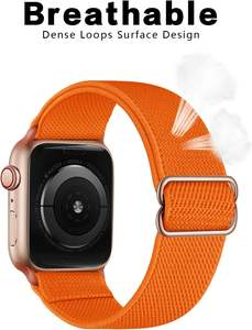 Correas <span class=keywords><strong>de</strong></span> reloj <span class=keywords><strong>de</strong></span> nailon elásticas compatibles con Apple Watch Ultra SE Series 9/8/7/6/5/4/3/2/1 correas trenzadas ajustables para IWatch - Product Image 2