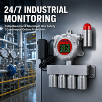 Za60 Zadz Détecteur de gaz multi-gaz fixe de qualité supérieure, conception murale, haute précision, solution de détection de fuite de gaz 4 en 1