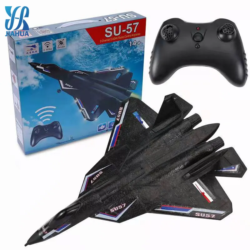 Su 57 unbreakable speed flying plastic juguete oyuncak ucak avaldo radio avion fighter planeador airplane control rc plane