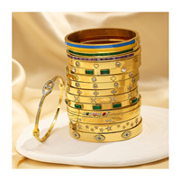 Acier inoxydable de luxe nouveau design Zircon Non ternir 18k plaqué or acier inoxydable manchette bijoux de mode bracelets bracelet
