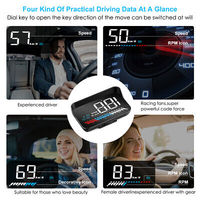 Popular Head-Up Display (HUD) M7 para Coche con OBD2, Accesorios Automotrices, Velocímetro GPS, Proyector de Parabrisas y Alerta de Exceso de Velocidad para Todos los Coches