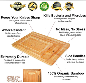 <span class=keywords><strong>Planche</strong></span> <span class=keywords><strong>à</strong></span> <span class=keywords><strong>découper</strong></span> en bambou biologique, avec rainures de jus (ensemble de 3 pièces)-meilleure <span class=keywords><strong>planche</strong></span> <span class=keywords><strong>à</strong></span> <span class=keywords><strong>découper</strong></span> de cuisine, pour la viande (bloc de boucher), fromage et V - Product Image 4