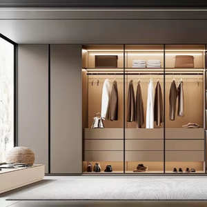 Armoire en bois moderne de luxe à monter soi-même, design écologique, gain de place, porte à charnières autoportante, meuble de chambre à coucher, maison - Product Image 1