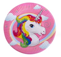 Serie Unicornio Rosa, 91 Piezas de Platos, Servilletas y Pancarta Desechables de Papel, Ideal para Cumpleaños de Niñas