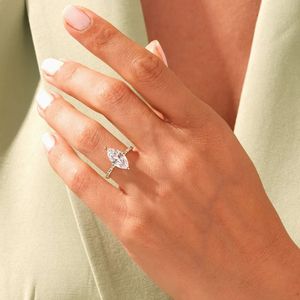 Diamant 10K 14K 18K Or Massif Bague de Mariage Éternité Bague de Fiançailles avec Coupe Marquise pour Femmes Hommes Bagues Moissanite pour Femmes - Product Image 4