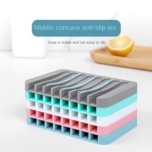 Jabonera personalizada impresa silicona cocina <span class=keywords><strong>ducha</strong></span> baño jabonera soporte con drenaje - Product Image 3