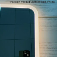 Moderner Intelligenter LED-Rahmenloser Badezimmerspiegel 136x86cm Beschlagfrei Wandmontiert Beleuchtet IP44 Touch-Schalter für Salon/Hotel