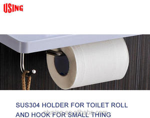 <span class=keywords><strong>Porte</strong></span>-<span class=keywords><strong>papier</strong></span> <span class=keywords><strong>toilette</strong></span> <span class=keywords><strong>mural</strong></span> moderne <span class=keywords><strong>blanc</strong></span> S01 pour hôtel, en plastique ABS et acier inoxydable, avec rangement - Product Image 2