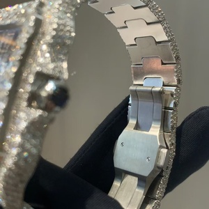 Reloj Mecánico de Lujo para Hombre con Moissanita VVS Cuadrada, Esfera Esqueletizada de Acero Inoxidable, Plata 925, Estilo Hip Hop, Dropshipping - Product Image 2