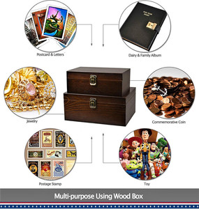 Caja de Almacenamiento Grande de Madera con Tapa para Decoración del Hogar, Ideal para Recuerdos, Baratijas, Joyería, Otros Diseños Rústicos - Product Image 5