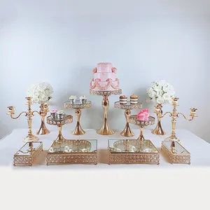 Gold Cake Stand Set Cupcake Tray Cake Tools Home Decoration Dessert Table Decorating Party Wedding