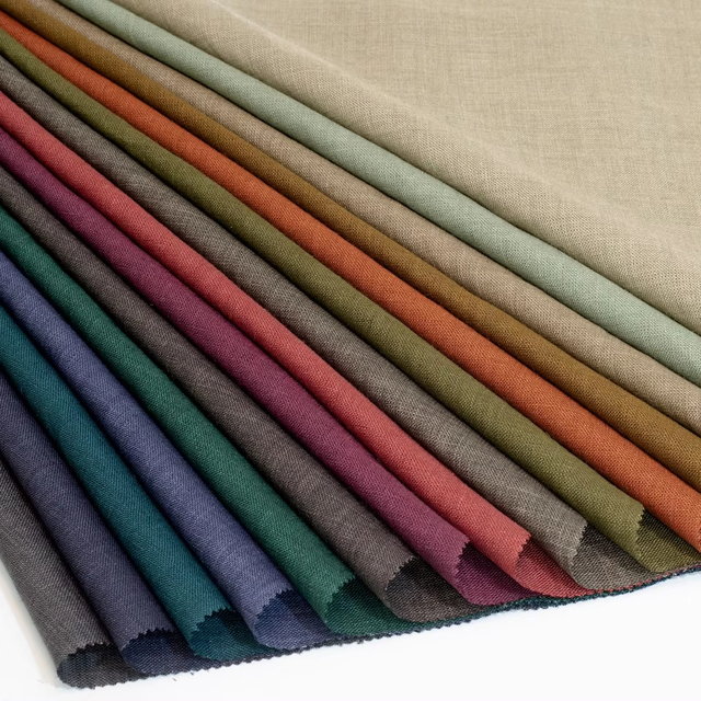European Flax Plain Dyed Table Pure Linens Fabric 160gsm 137cm Skin-friendly Organic Woven 100% Linen Fabric for Garment Shirts