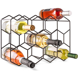 Casier à vin en métal à 3 niveaux personnalisé armoire de support de porte-14 bouteilles avec la finition d'or noir pour l'affichage de garde-manger - Product Image 1