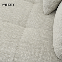 WBERT Canapé de salon moderne et décontracté pour plusieurs personnes-Tissu gris avec cloison de table basse Canapé en forme de L Meubles de maison