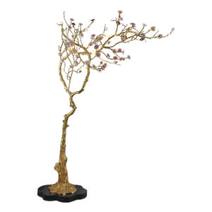 Laiton arbre lampadaire Art améthyste feuille if branche décorative salon entrée Foyer luxe cristal lampadaire - Product Image 5