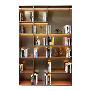 Étagère à livres sur pied en verre bleu or métallique flottant moderne de luxe MATA pour la maison, le bureau, l'affichage en magasin de bandes dessinées, la porte <span class=keywords><strong>murale</strong></span> - Product Image 4